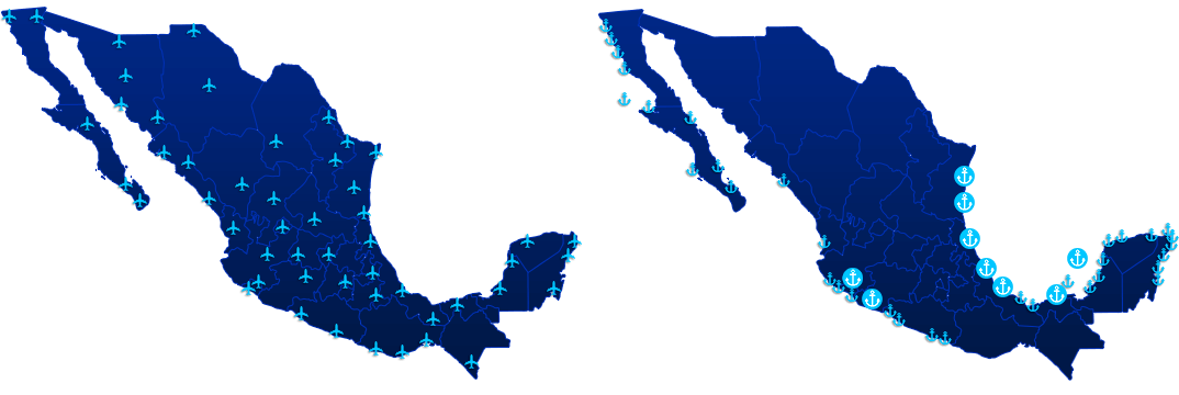 blue stone maps airport sea port